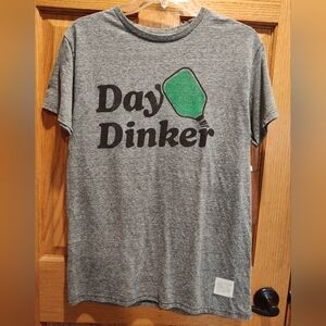 NWT Men's S Original Retro Brand Gray Pickleball Graphic T-Shirt, Day Dinker